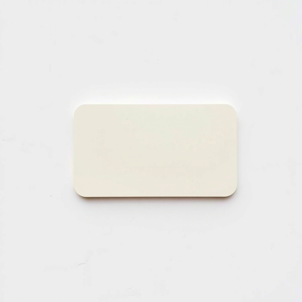 A pale rounded card with nothing written on it.