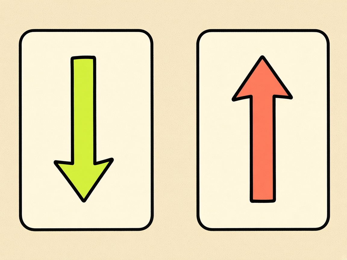 Two separate slips: one arrow down for deposits, one arrow up for the payout API.