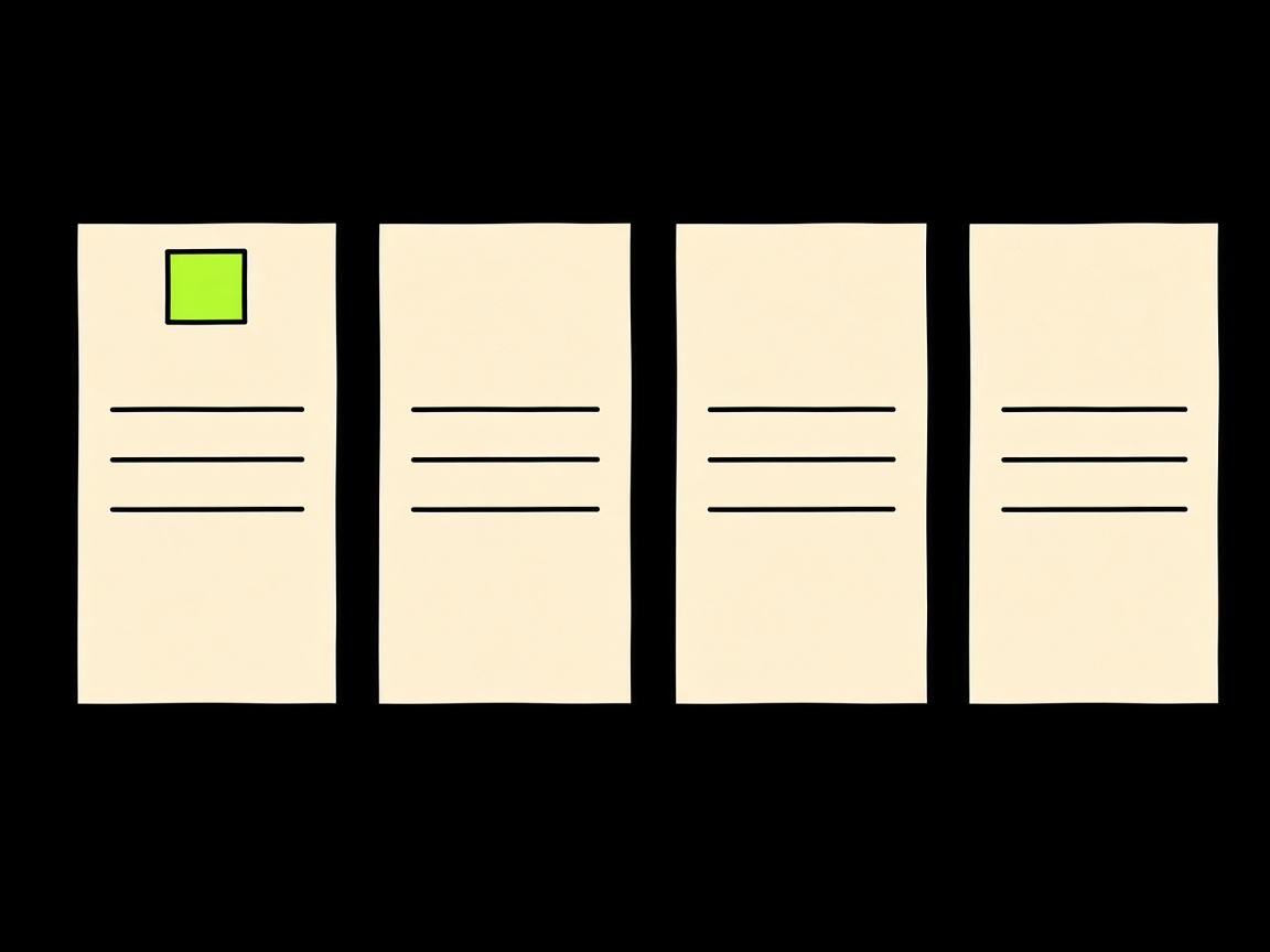 Four separate blank tickets in a row, for the four steps of a gambling deposit.