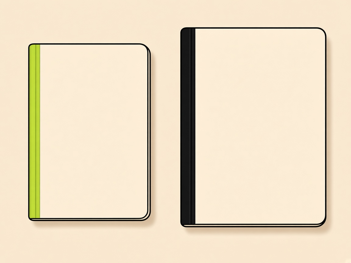A small booklet set apart from a larger one, the test project beside production.